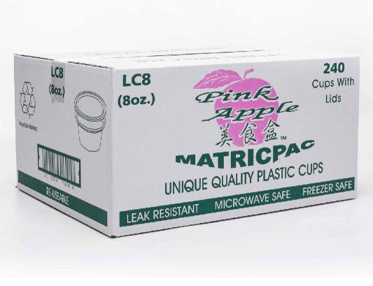 PINK APPLE 8OZ CUPS & LIDS